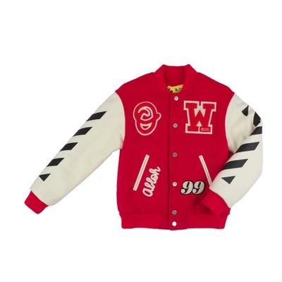 Off-white Kids' Off Patch Jacket In Red