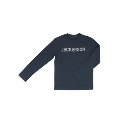 Jeckerson Kids' Cotton T-shirt In Blue / Cream