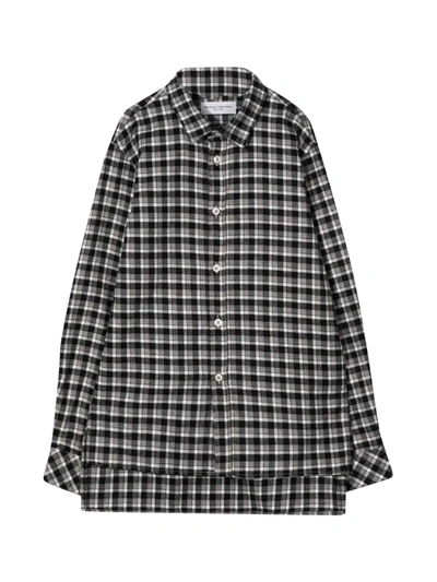 Paolo Pecora Teen Checked Shirt In Nero
