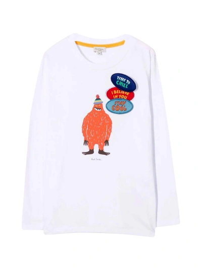 Paul Smith Junior White Teen T-shirt In Bianco