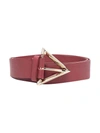 Merci Triangle Buckle Belt In Bordeaux