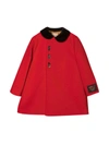 GUCCI RED COAT WITH FRONTAL DECENTRALIZED BUTTON CLOSURE,653775XWAO6 6176