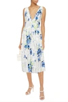 Philosophy Di Lorenzo Serafini Gathered Printed Cotton-poplin Midi Dress In White