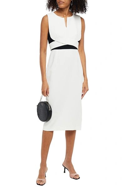 Roland Mouret Betley Two-tone Crepe Dress In White