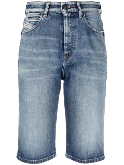 Diesel Knee-length Denim Shorts In 牛仔布
