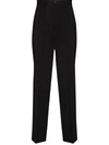 Our Legacy High-waisted Wool Chino Trousers With Straight Fit In Black