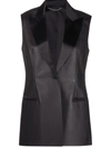 Ferragamo Leather Sleeveless Jacket In Brown