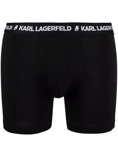 Karl Lagerfeld Logo-waistband Boxer Shorts (pack Of Seven) In 黑色