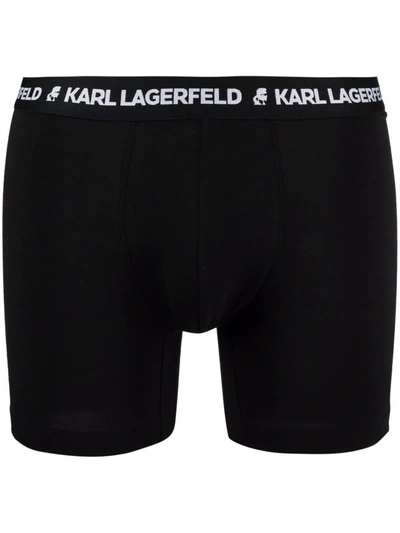 Karl Lagerfeld Logo-waistband Boxers (pack Of Seven) In 黑色