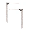 Prada Rhinestone-embellished Triangle Logo Hairpin Set In Silver