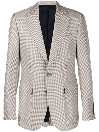 Pre-owned Gucci Houndstooth-pattern Single-breasted Blazer In Neutrals