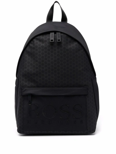 Hugo Boss Logo-print Backpack In Black