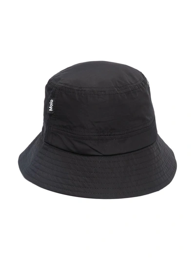 Molo Kids' Logo Patch Bucket Hat In Black