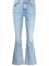 Mother Mid-rise Flared Jeans In Blue