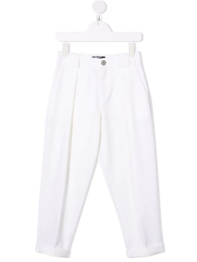 Balmain Kids' Straight-leg Tailored Trousers In White