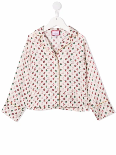 Simonetta Kids' Embroidered Button-down Shirt In Multicolor