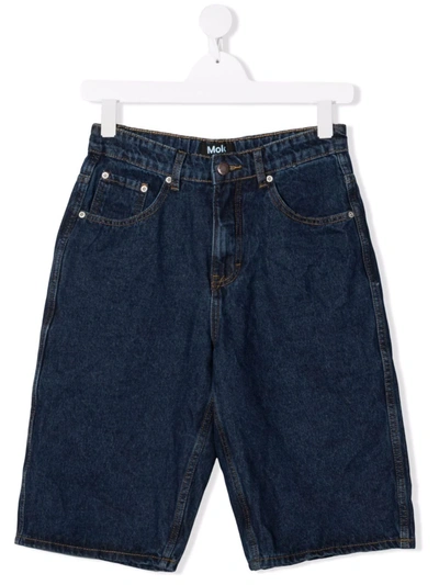 Molo Teen Knee-length Denim Shorts In Blue