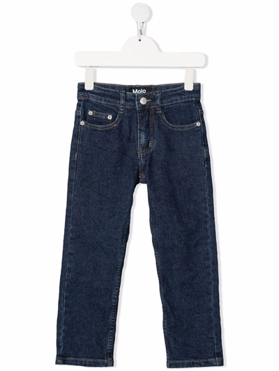 Molo Kids' Mid-rise Straight-leg Jeans In Blue