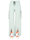 Off-white Logo Side-tape Split Track Pants In Green