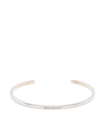 Maison Margiela Logo Stamp Cuff In Grey