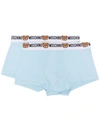Moschino Two-pack Logo-waistband Boxers In Blue