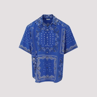 Etro Paisley Print Short-sleeve Shirt In Blu