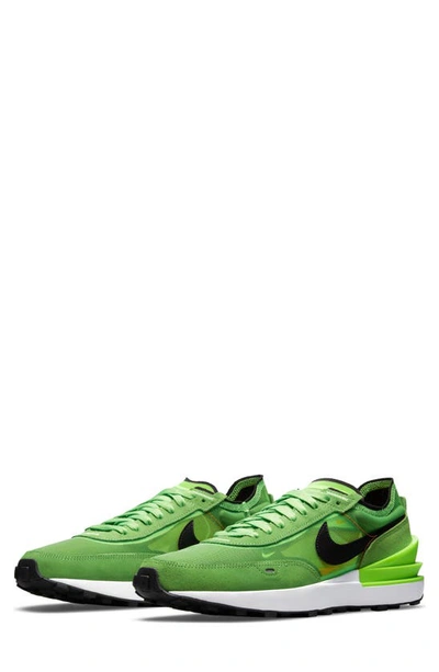Nike Waffle One Sneaker In Green/ Black
