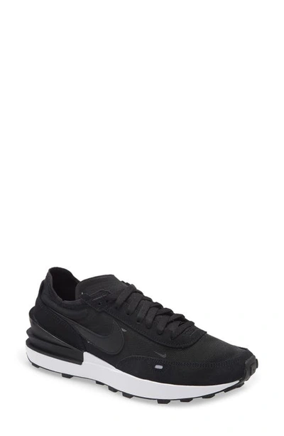 Nike Waffle One Sneaker In Black/ White/ Orange