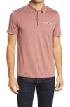 Ted Baker Tortila Slim Fit Tipped Pocket Polo In Mid-pink