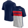 FANATICS FANATICS BRANDED NAVY/HEATHERED GRAY NEW ENGLAND PATRIOTS COLORBLOCK T-SHIRT,4124057