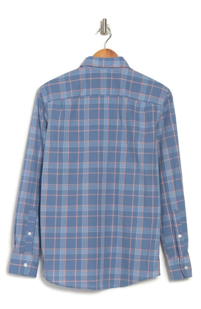 Faherty Everyday Plaid Print Long Sleeve Shirt In Blue Pink Plaid