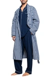 PETITE PLUME GINGHAM COTTON TWILL ROBE,AMRNG