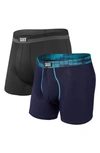 Saxx Assorted 2-pack Sport Mesh Boxer Briefs In Navy Digi Dna/ Black