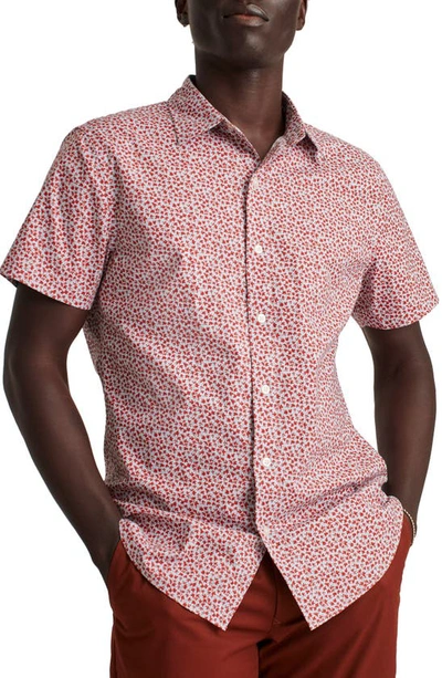 Bonobos Riviera Slim Fit Stretch Print Short Sleeve Button-up Shirt In Micro Leaves