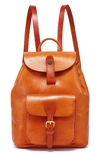 Old Trend Isla Small Leather Backpack In Camel
