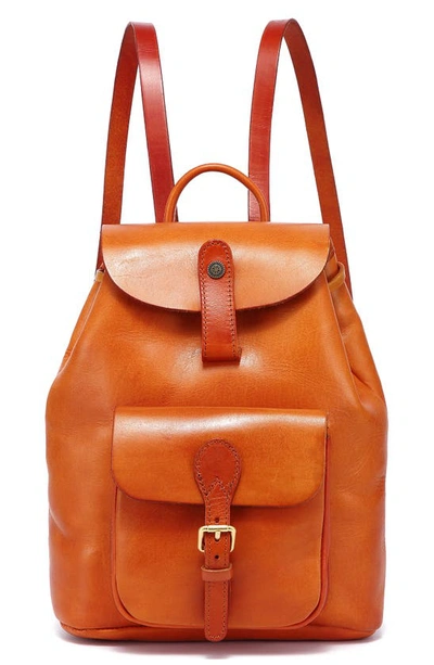 Old Trend Isla Small Leather Backpack In Camel