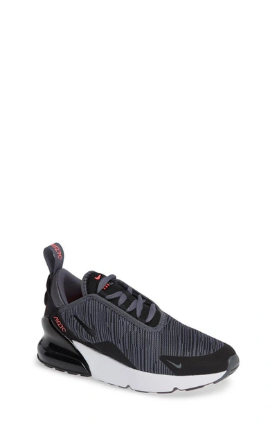 Nike Kids' Air Max 270 Sneaker In Grey/ Black/ Hot Punch
