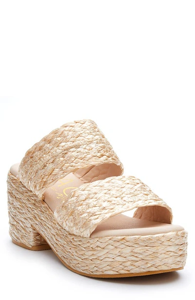 Coconuts By Matisse Ocean Ave Espadrille Platform Slide Sandal In Gold