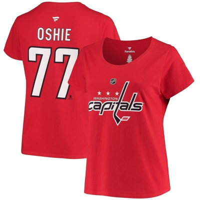 Fanatics Women's  Tj Oshie Red Washington Capitals Plus Size Name And Number Scoop Neck T-shirt