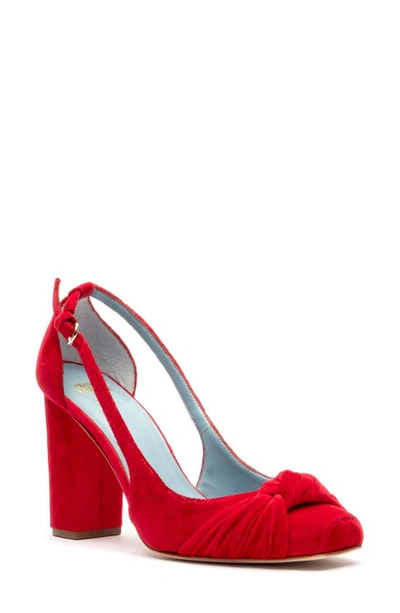 Frances Valentine Retro Pump In Scarlet Fabric