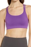 Zella Seamless Strappy Sports Bra In Purple Amaranth