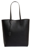 Saint Laurent Leather Shopper Tote Bag In Nero