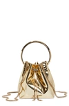 Jimmy Choo Bon Bon Metallic Bucket Bag In Gold