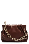 House Of Want Chill Vegan Leather Frame Clutch In Dark Brown