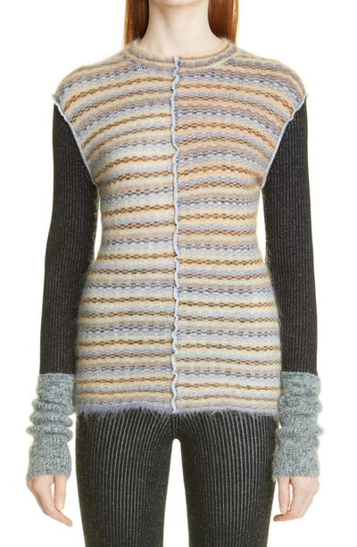 Acne Studios Dione Wool Blend Jacquard Sweater In Sky Blue