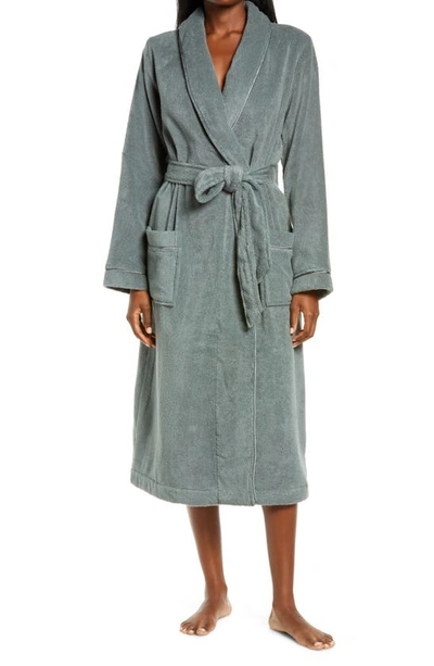 Nordstrom Hydro Cotton Terry Robe In Grey Blue