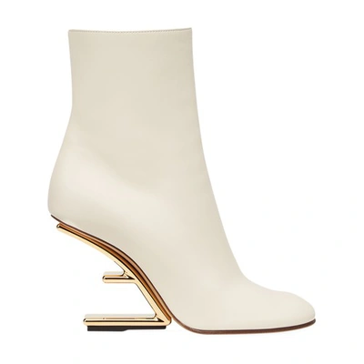 Fendi First 105mm Ankle Boots In Blanc