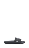 Givenchy Logo Embossed Rubber Slides In Black