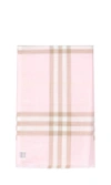 Burberry Check Pattern Wool Silk Blend Scarf In Pink
