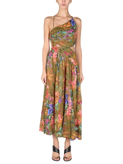 Zimmermann "tropicana" Midi Dress In Multicolour